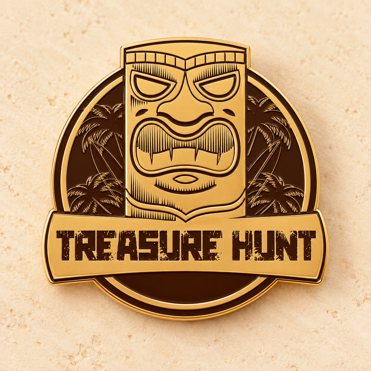 Metal / Enamel Pin — Treasure Hunt design mockup